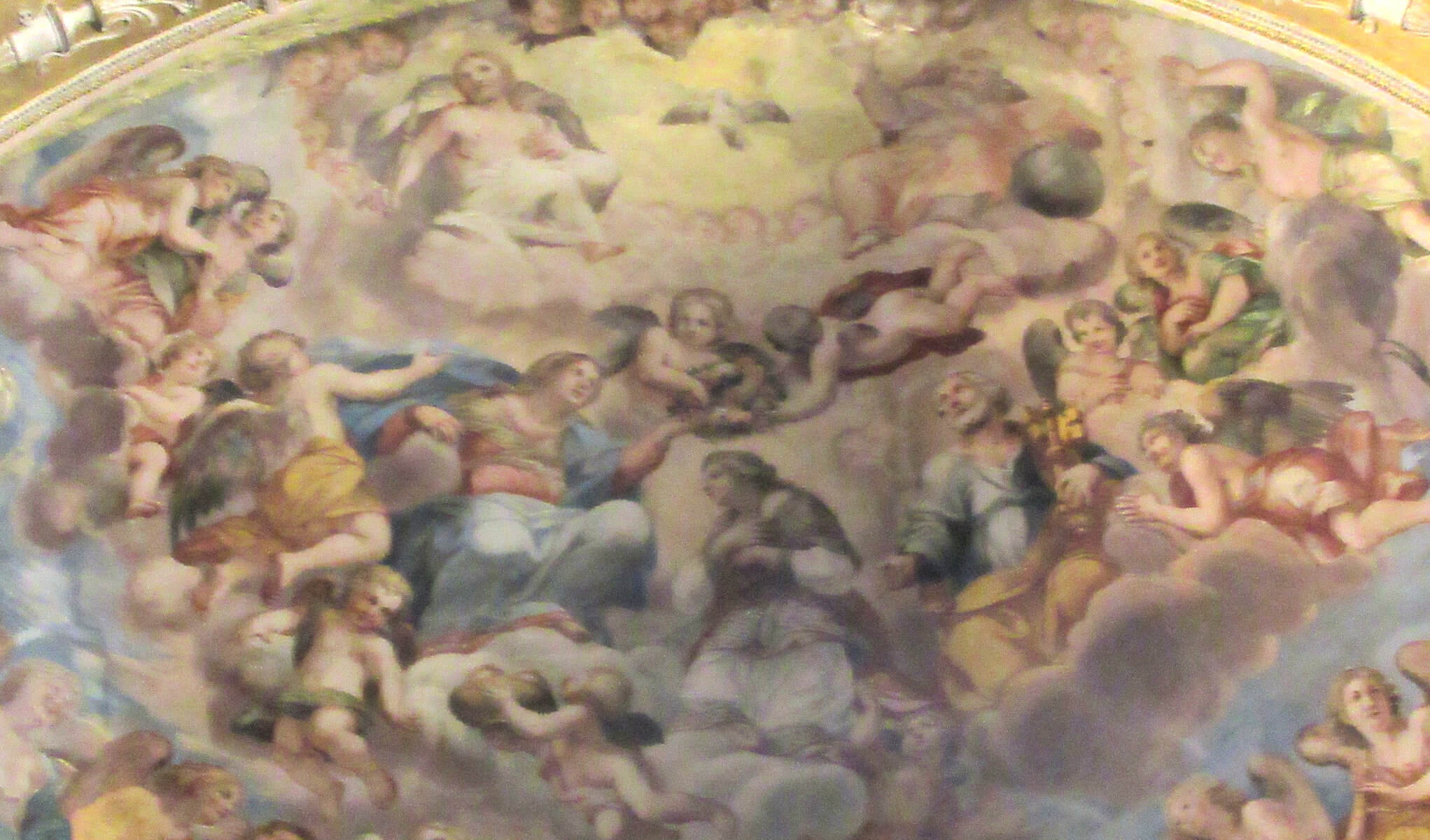 Gian Domenico Cerrini oder Paolo Gismondi: Agathas Verherrlichung, Apsisfresko, 17. Jahrhundert, in der Kirche Sant'Agata dei Goti in Rom