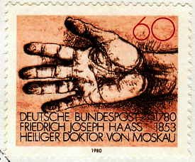 Briefmarke der Deutschen Bundespost zum 200. Geburtstag für den 'Heiligen Doktor von Moskau'