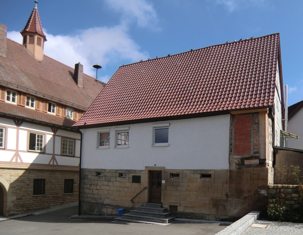 Johann Michael Hahns Geburtshaus neben dem Rathaus in Altdorf