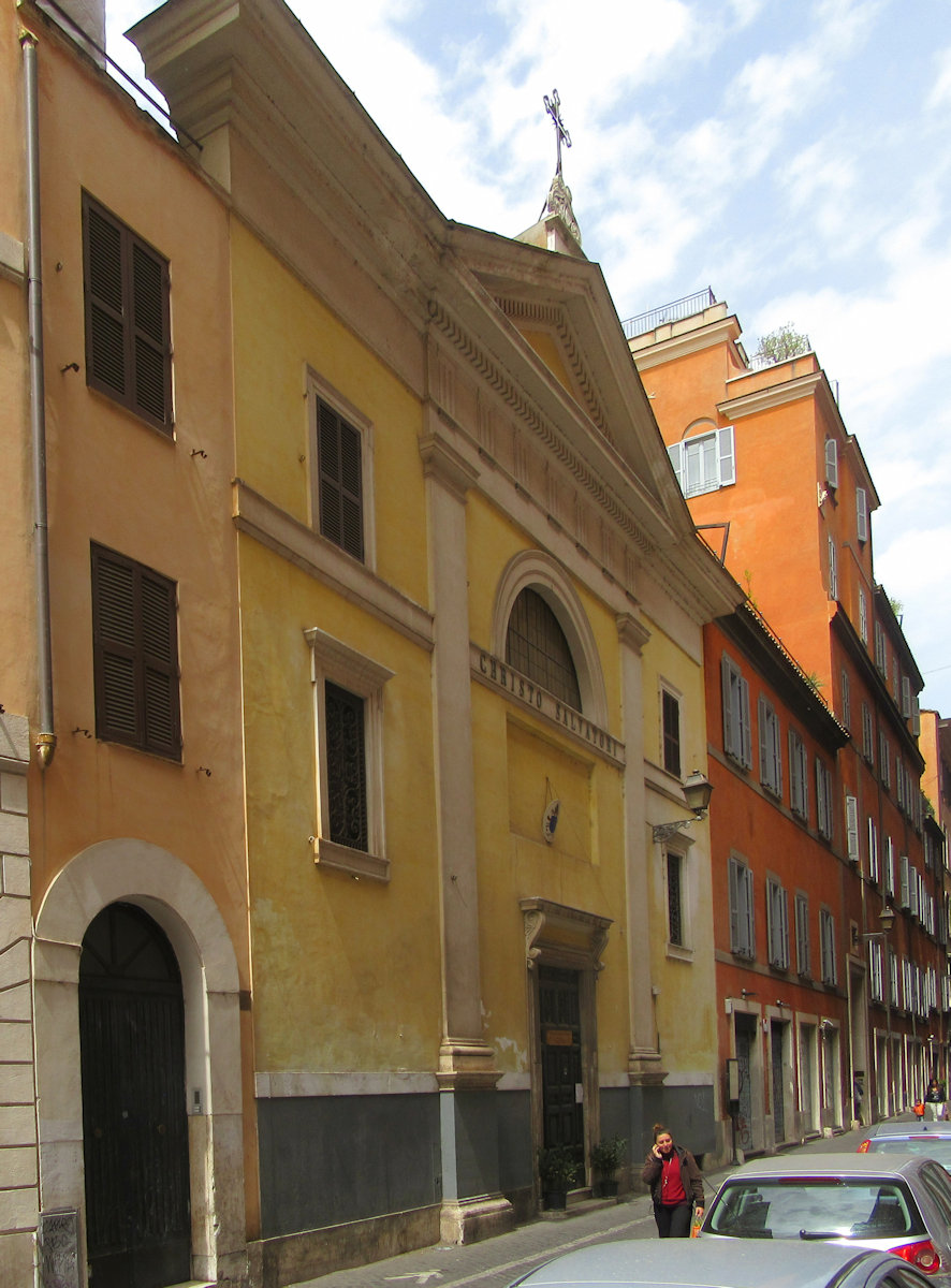 Kirche San Salvatore in Onda in Rom, rechts davon Vinzenz' Sterbehaus
