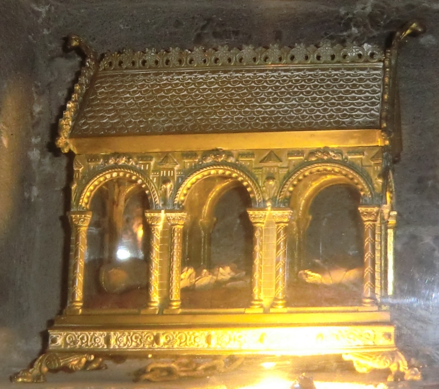 Reliquienkasten mit den Resten der Gebeine Wilhelms, in der Klosterkirche in Saint-Guilhem-le-Désert