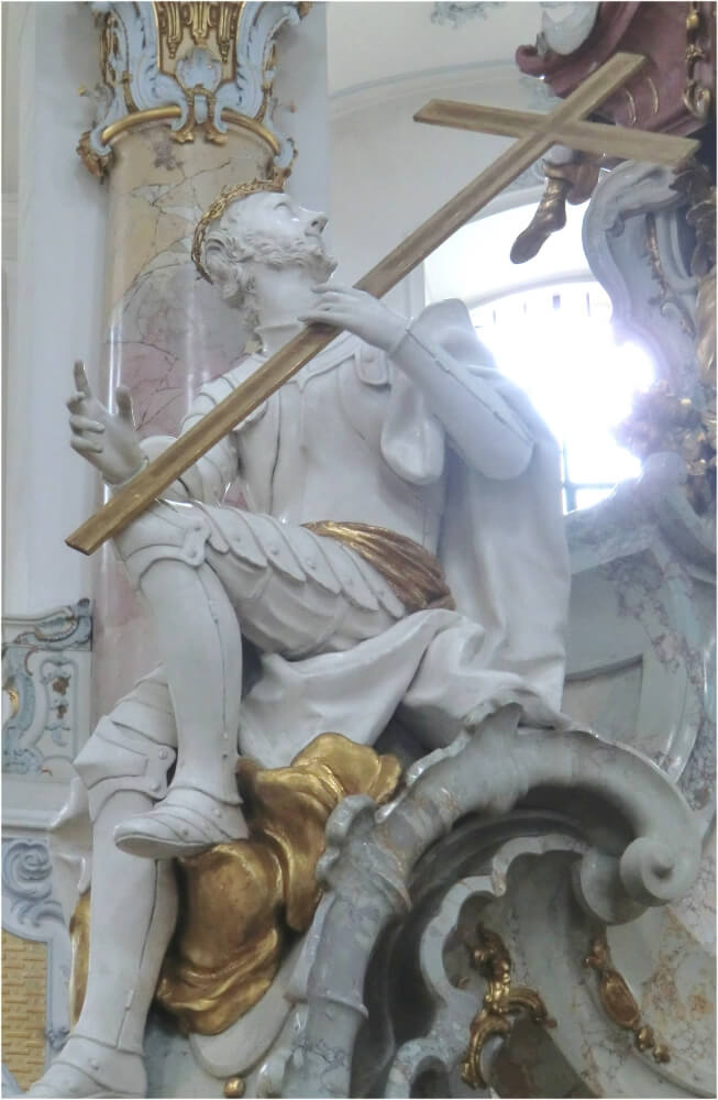 Johann Michael Feichtmayr der Jüngere und Franz Xaver Feuchtmayer der Ältere: Achatius, um 1760, am Gnadenaltar der Basilika Vierzehnheiligen