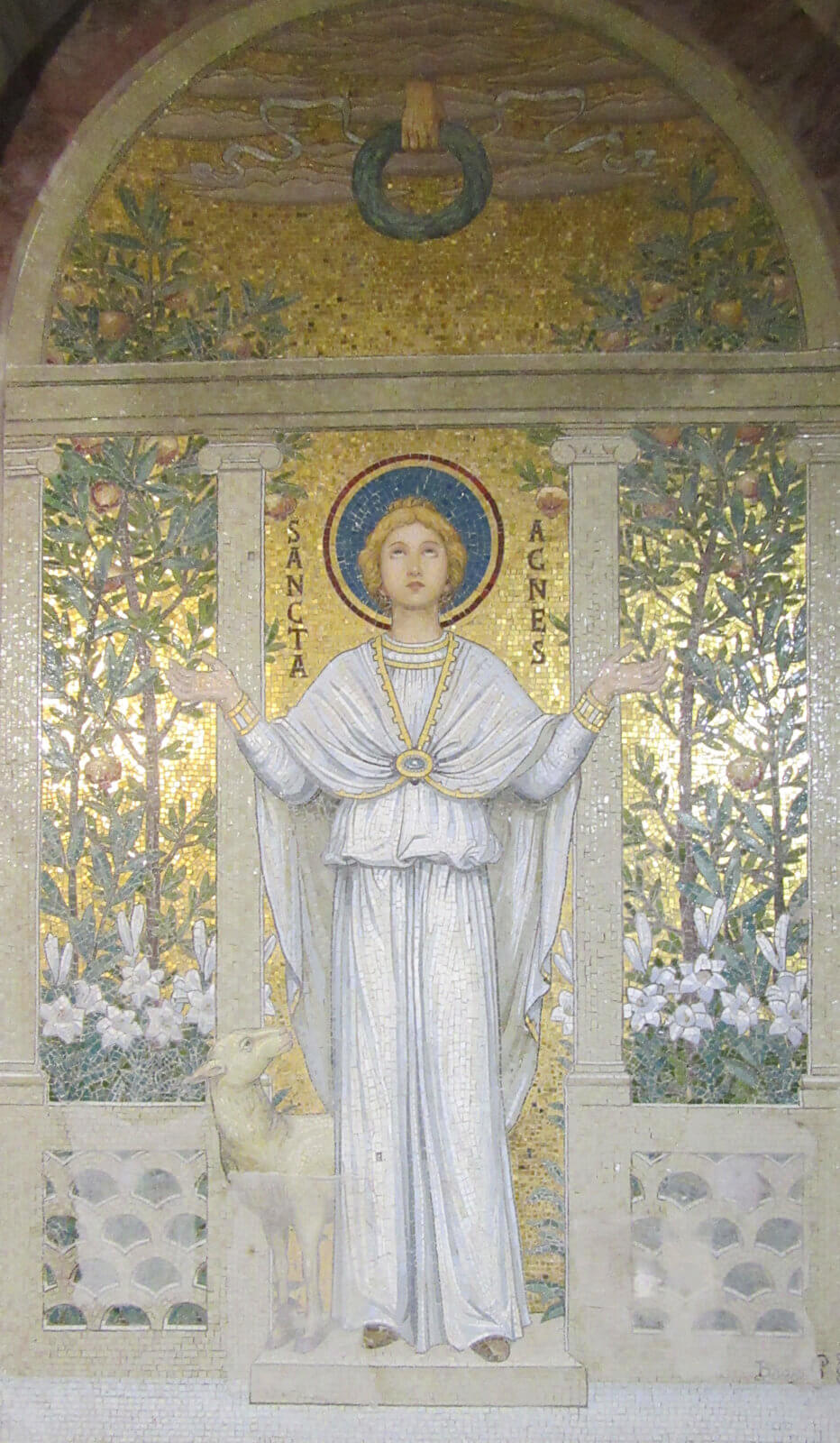 Giovan Battista Giovenale: Mosaik, 1899 - 1901, in der Krypta der Kirche Santa Cecilia in Trastevere