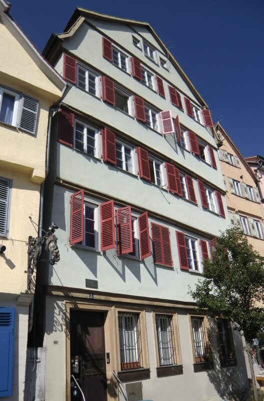 Knapps Geburtshaus in Tübingen mit Gedenktafel