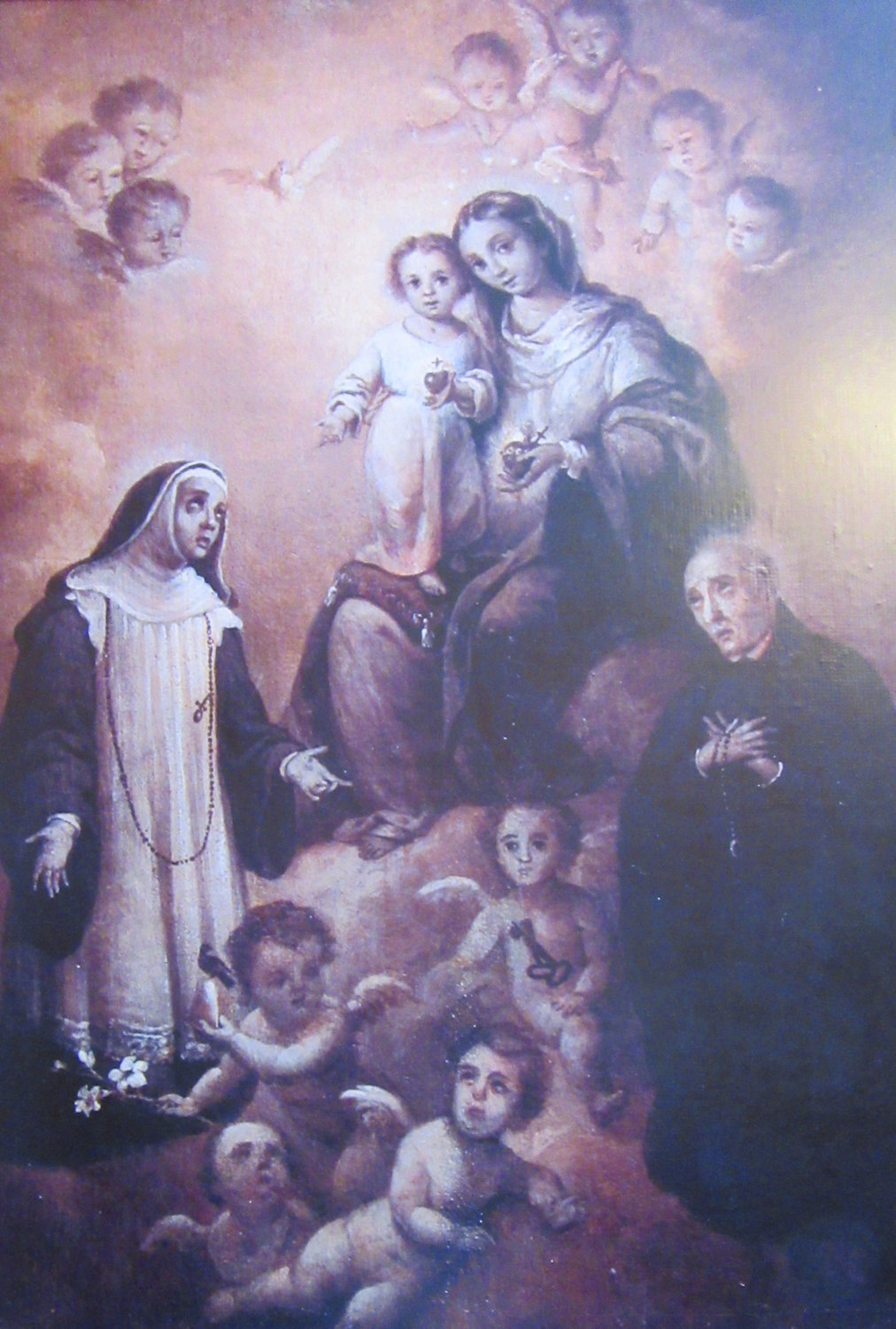 Katharina Thomás und Alfons Rodríguez vor Maria, Bild im Kloster Lluc auf Mallorca