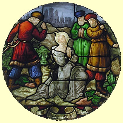 Glasfenster von Charles Lévêque für die Kirche des heiligsten Herzens in Verviers in Belgien, 1874, heute in der Glasfenster-Sammlung der Saint Joseph's University in Philadelphia