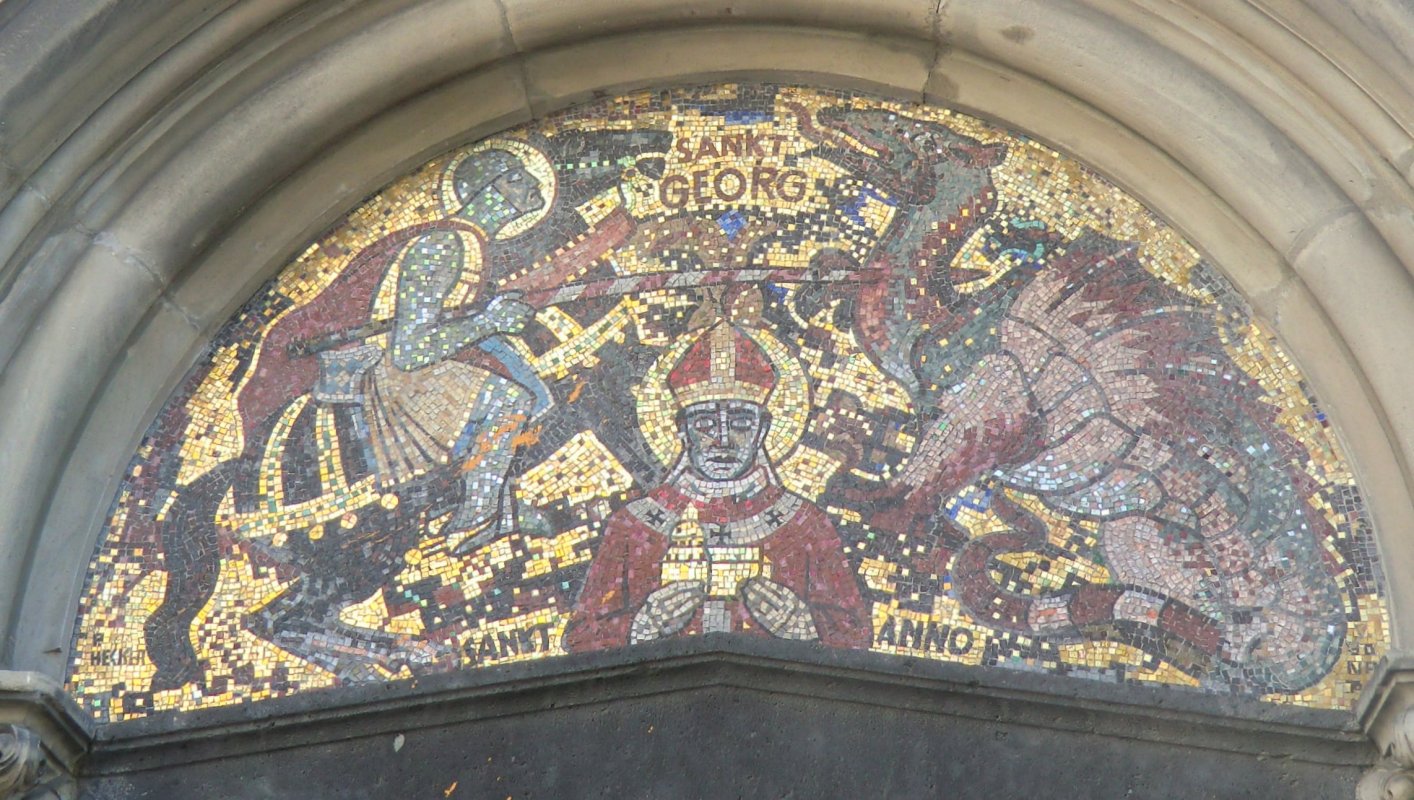 Peter Hecker: Mosaik an der von Anno erbauten Kirche St. Georg in Köln