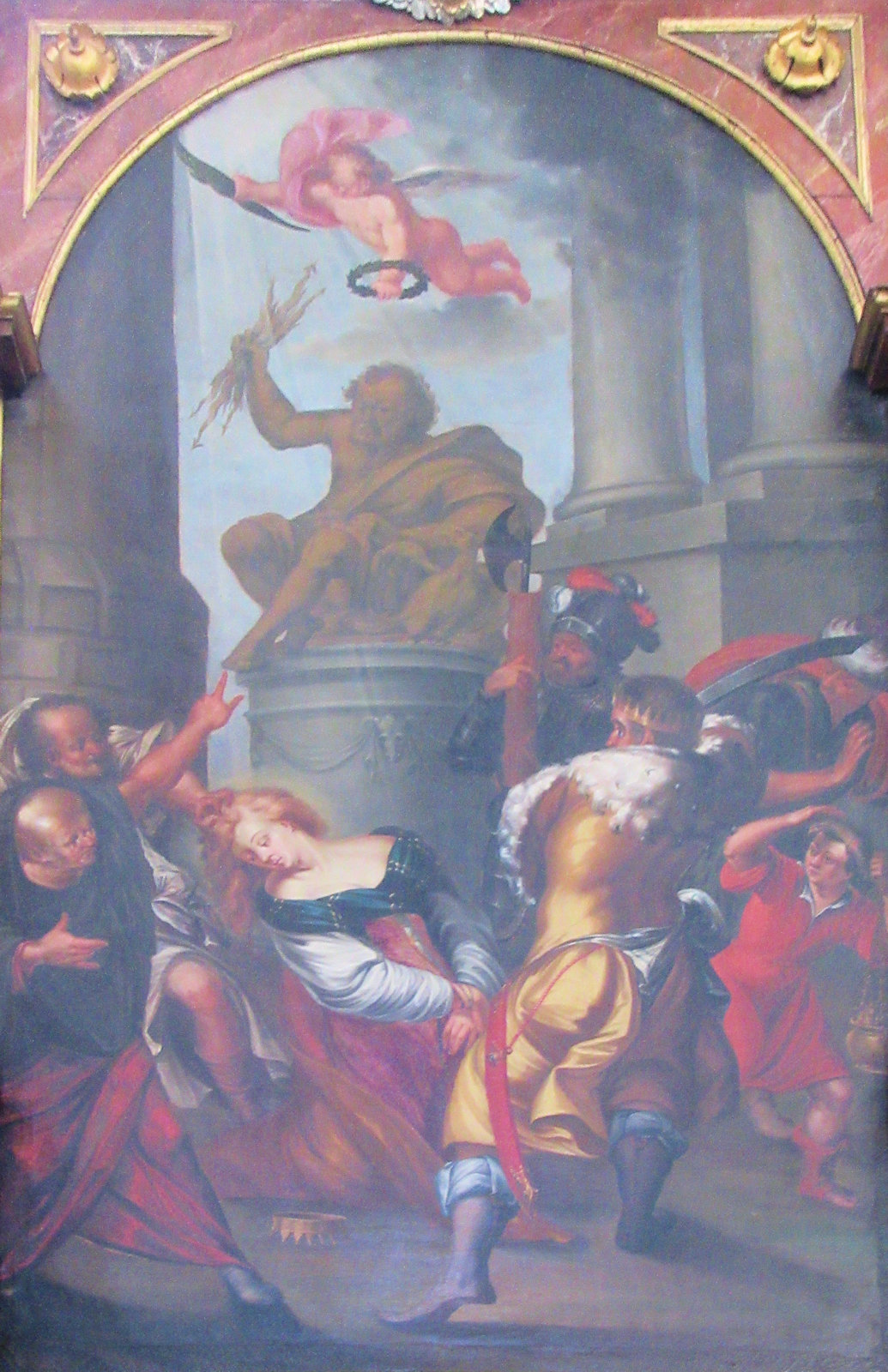 Barbaras Martyrium, Altarbild, um 1612, in der Vituskirche in Ellwangen