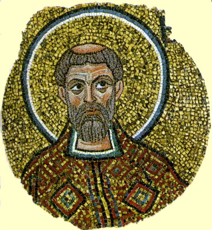 Apsismosaik: Barbatianus, 12. Jahrhundert, in der Kathedrale, heute im erzbischöflichen Museum in Ravenna