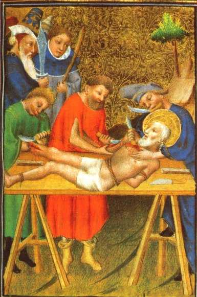 Meister des Breviers von Johannes dem Furchtlosen: Martyrium des Bartholomäus, Frankreich, zwischen 1413 und 1419, British Library in London