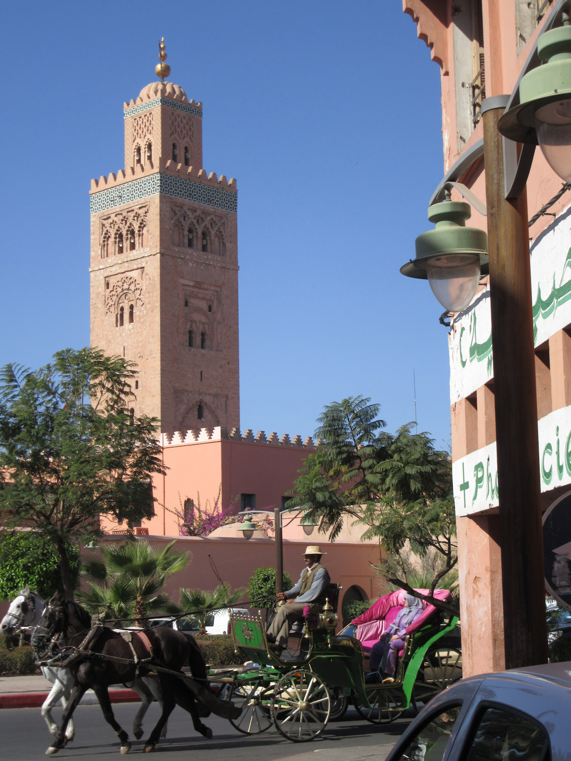 Kutubiya-Moschee in Marrakech, erbaut 1158 bis 1162, das Wahrzeichen der Stadt