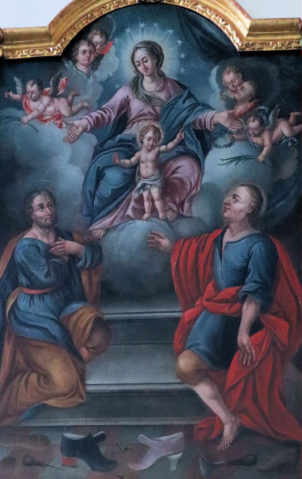 Gugliemo Caccia von Moncalvo: Bernhard (rechts) und Rochus von Montpellier vor Maria, 1599, in der Stiftskirche in Moncalieri