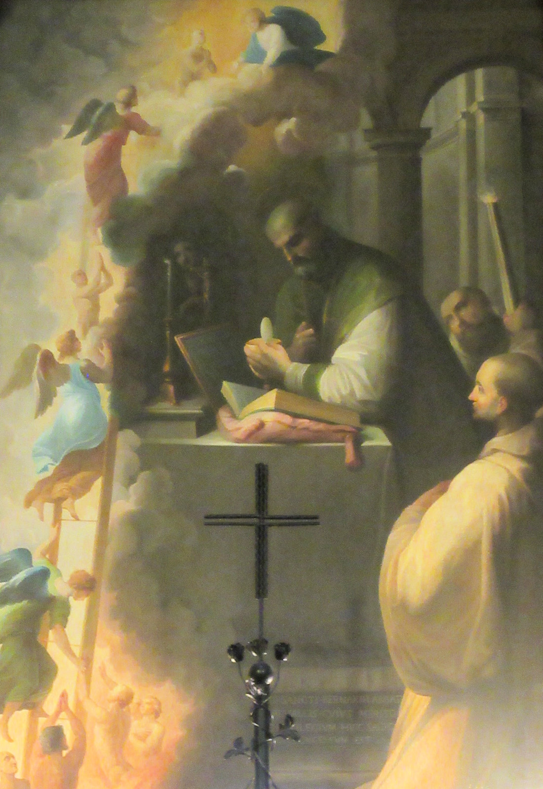 W. de Vattor: Bernhards Vision der Himmelsleiter, 1989, in der Kirche Santa Maria Scala Coeli in Rom