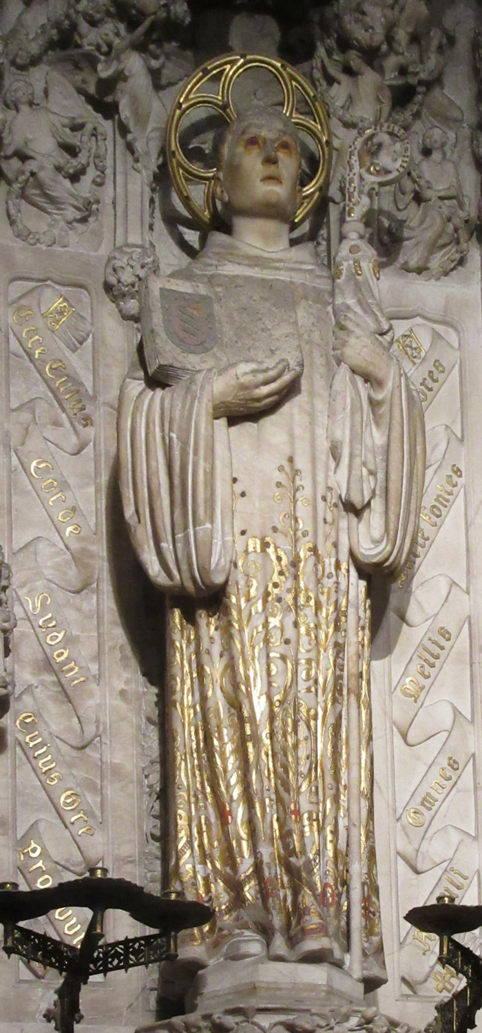 Tomàs Vila: Statue, 1921, am Bernhard geweihten Altar in der Kathedrale in Palma de Mallorca