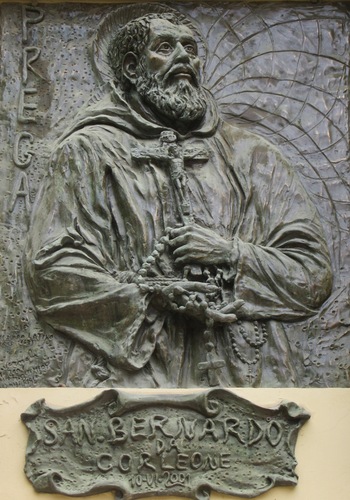 Bronzerelief, 2001, an der Kirche Sta Maria in Corleone