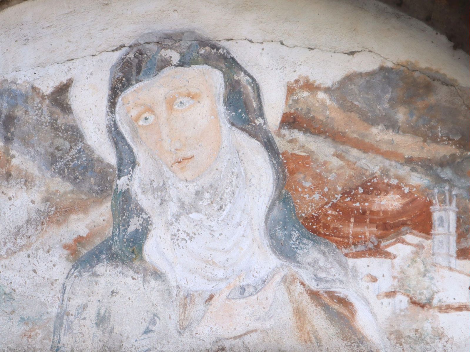 Fresko bei der Kirche des ehemaligen Frauenklosters Santa Maria in Cavriglia