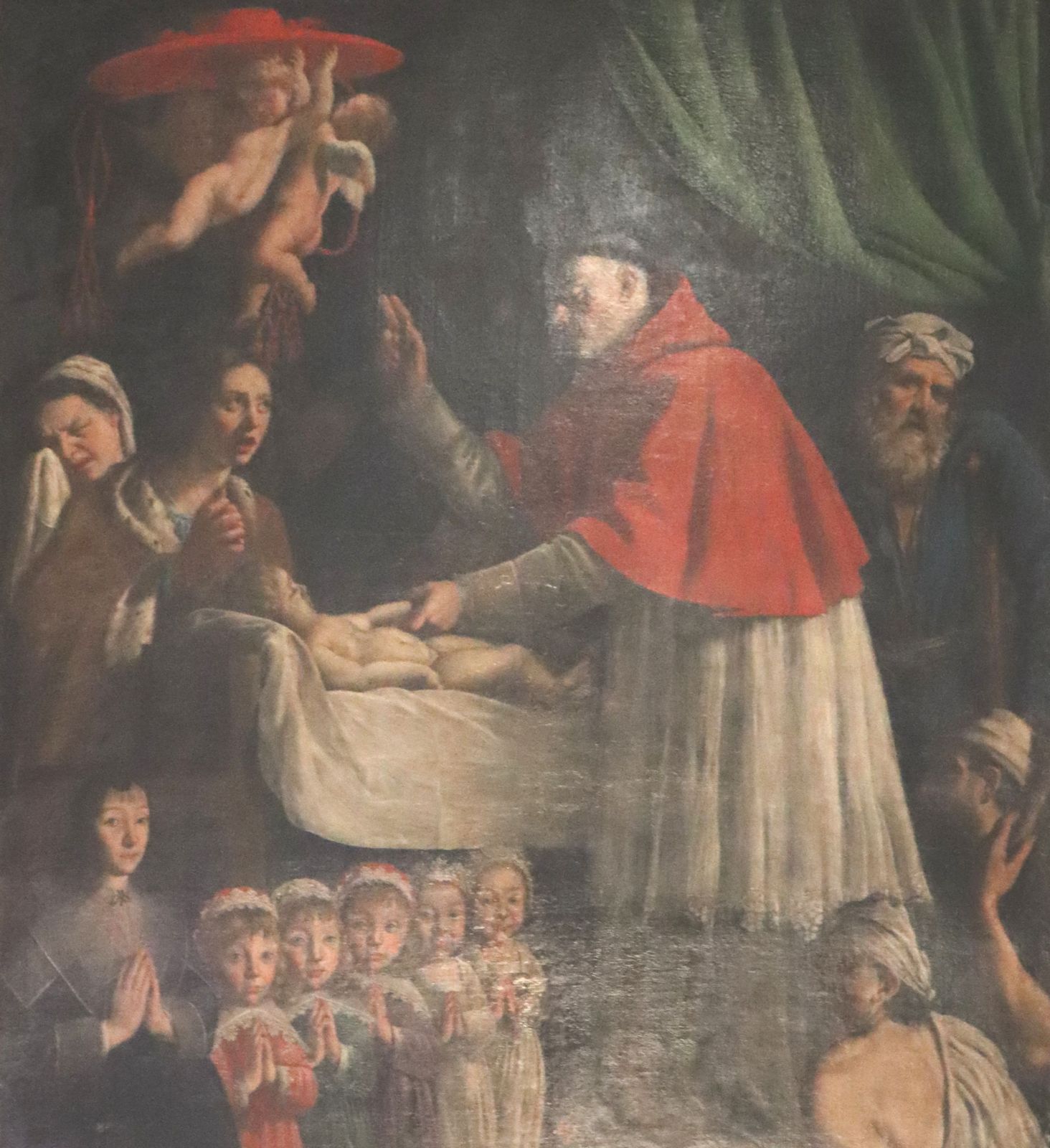 François Lombard: Bonaventura heilt ein Kind, 17. Jahrhundert, in der Kirche Saint-Bonaventure in Lyon