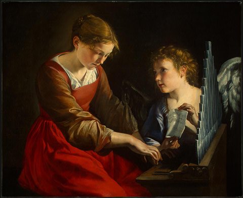 Orazio Gentileschi und Giovanni Lanfranco: Cäcilia mit dem Engel, um 1617/1618 und um 1621/1627, National Gallery of Art in Washington