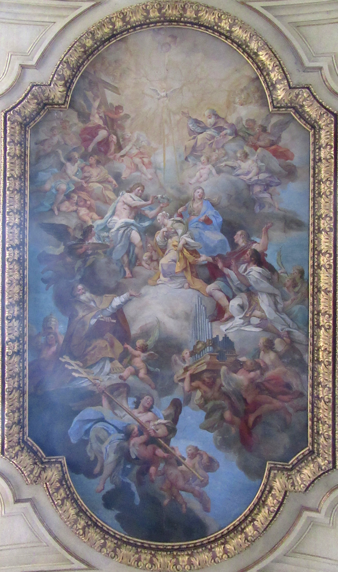 Sebastiano Conca: Deckenfresko: Glorie der Cäcilia, um 1725 in der Kirche Santa Cecilia in Trastevere