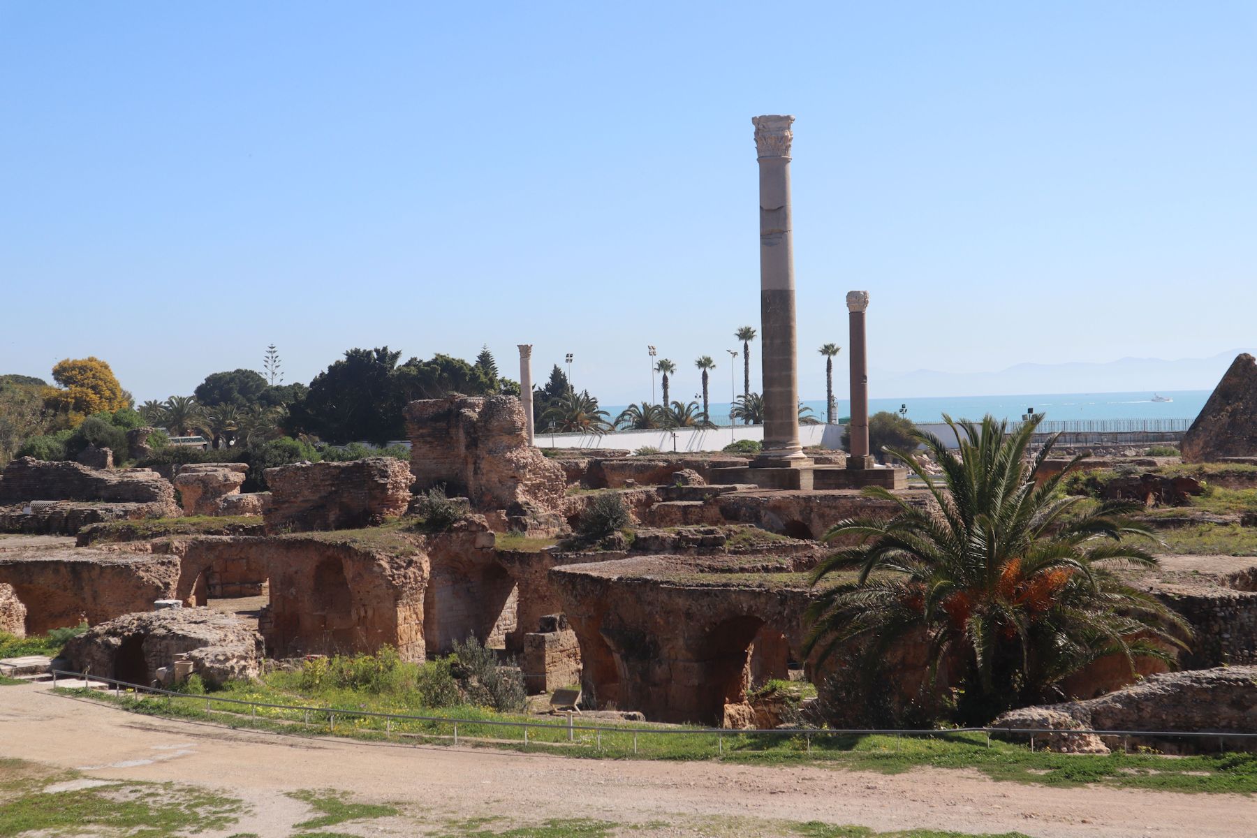 Blick auf die Antoninus-Thermen in den Ausgrabungen von Karthago, gebaut um 160, um 390 aufgegeben