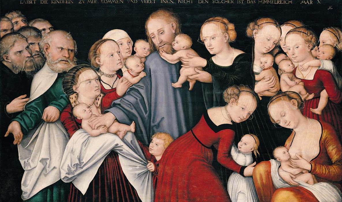 Lukas Cranach der Jüngere: Jesus segnet die Kinder (Markusevangelium 10, 13 - 16), Privatbesitz