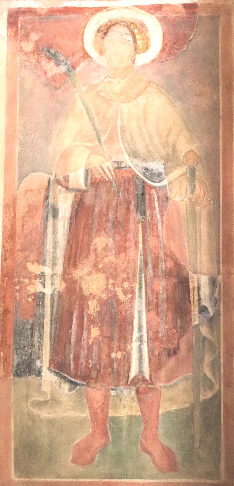 Fresko: Victor, 15. Jahrhundert, im Sanktuarium Vittore e Corona