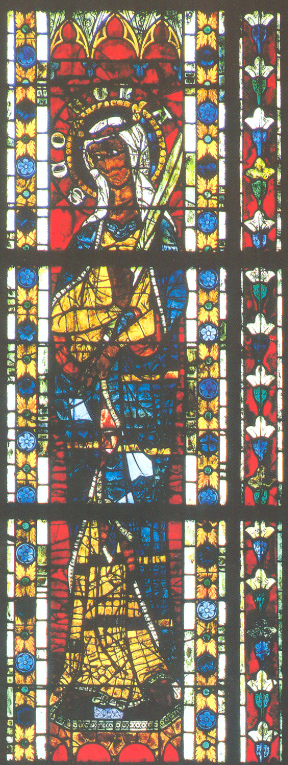 Glasfenster, um 1270, im Münster in Straßburg
