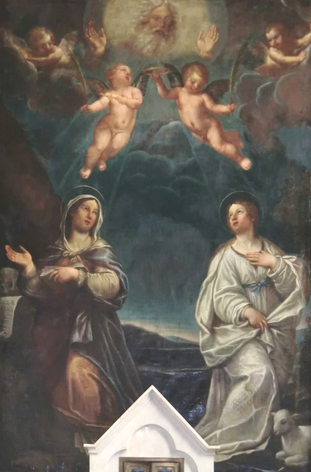 Guido Reni: Thekla (links) und Agnes von Rom, 1601/1602, im Dom in Osimo