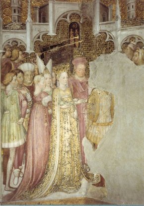 Fresko: Theodolinda bei der Hochzeit mit Agilulf, 1444, im Dom in Monza