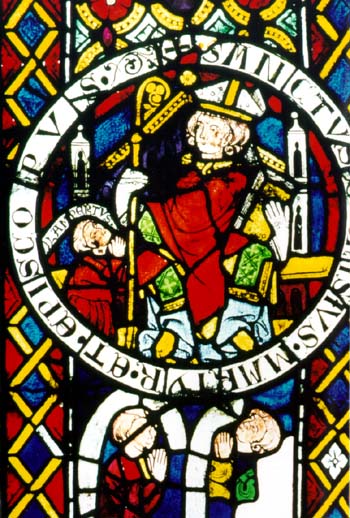 'Steinhövelfenster', Speyer 1280, in der Kirche St. Dionys in Esslingen in Baden-Württemberg