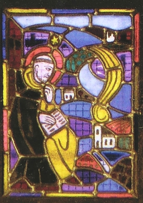 In Fanjeaux sieht Dominikus den Feuerball über Prouille; am Ort der Erscheinung wurde später durch die Bevölkerung ein Oratorium errichtet