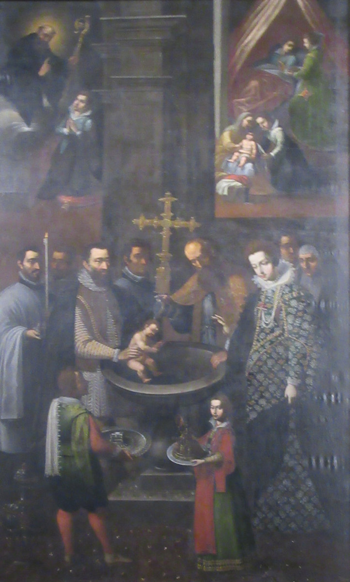 Altarbild: Dominkus' Taufe, in der Klosterkirche in Caleruega
