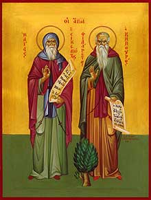 Ikone: Elias (links) und Philaret, in der Basilika della Madonna dei Poveri in Seminara