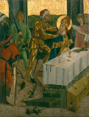 Tafelbild: Martyrium des Hl. Emmeram, aus Salzburg, im Domschatz- und Diözesanmuseum Eichstätt
