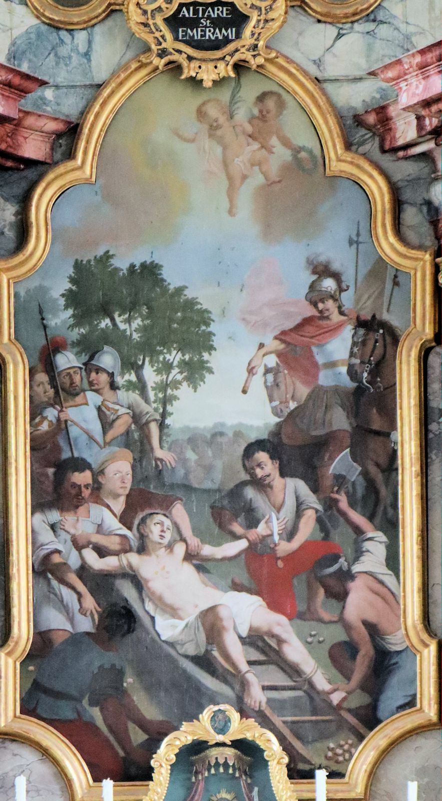 Altarbild: Emmerams Martyrium, in der Kapelle in Kleinhelfendorf<b></b>