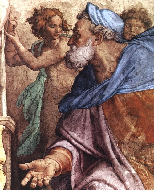 Michelangelo, Fresko, 1510, in der Sixtinischen Kapelle in Rom