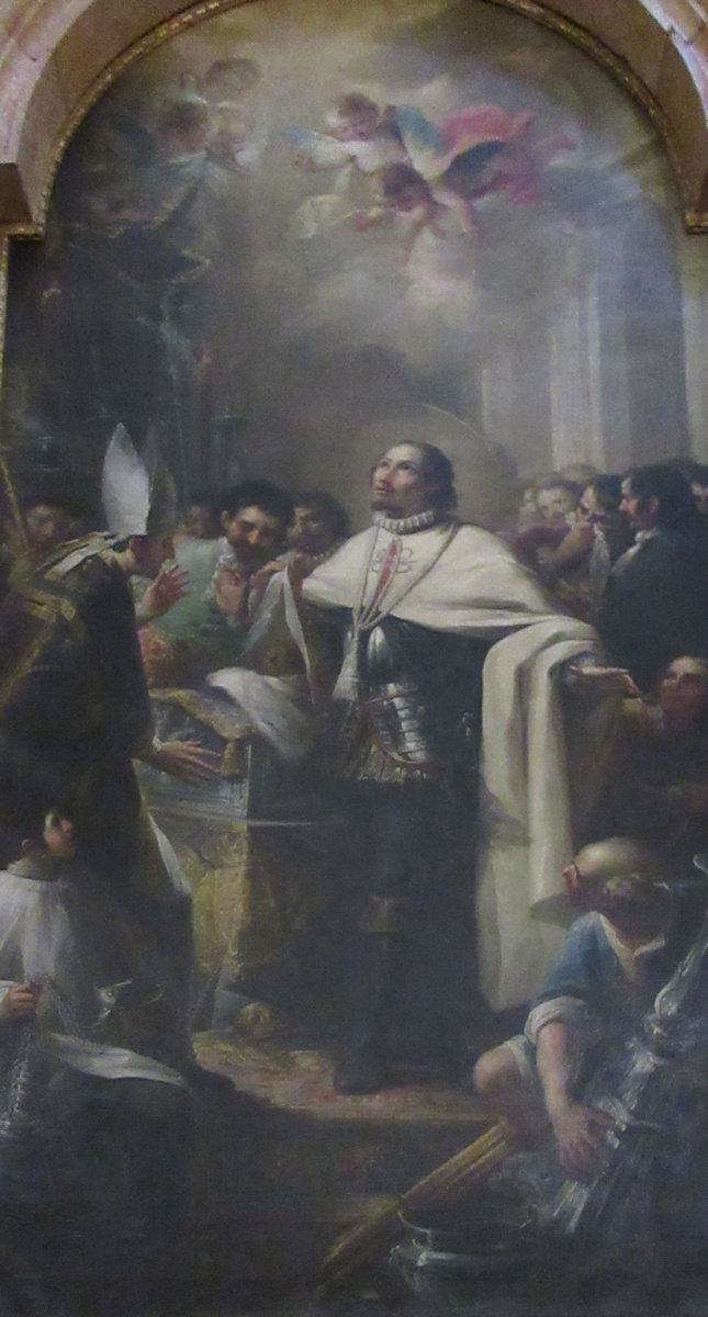 Mariano Salvador Maella: Franziskus vor dem Leichnam von Kaiserin Isabel, 1787, in der Kathedrale in Valencia