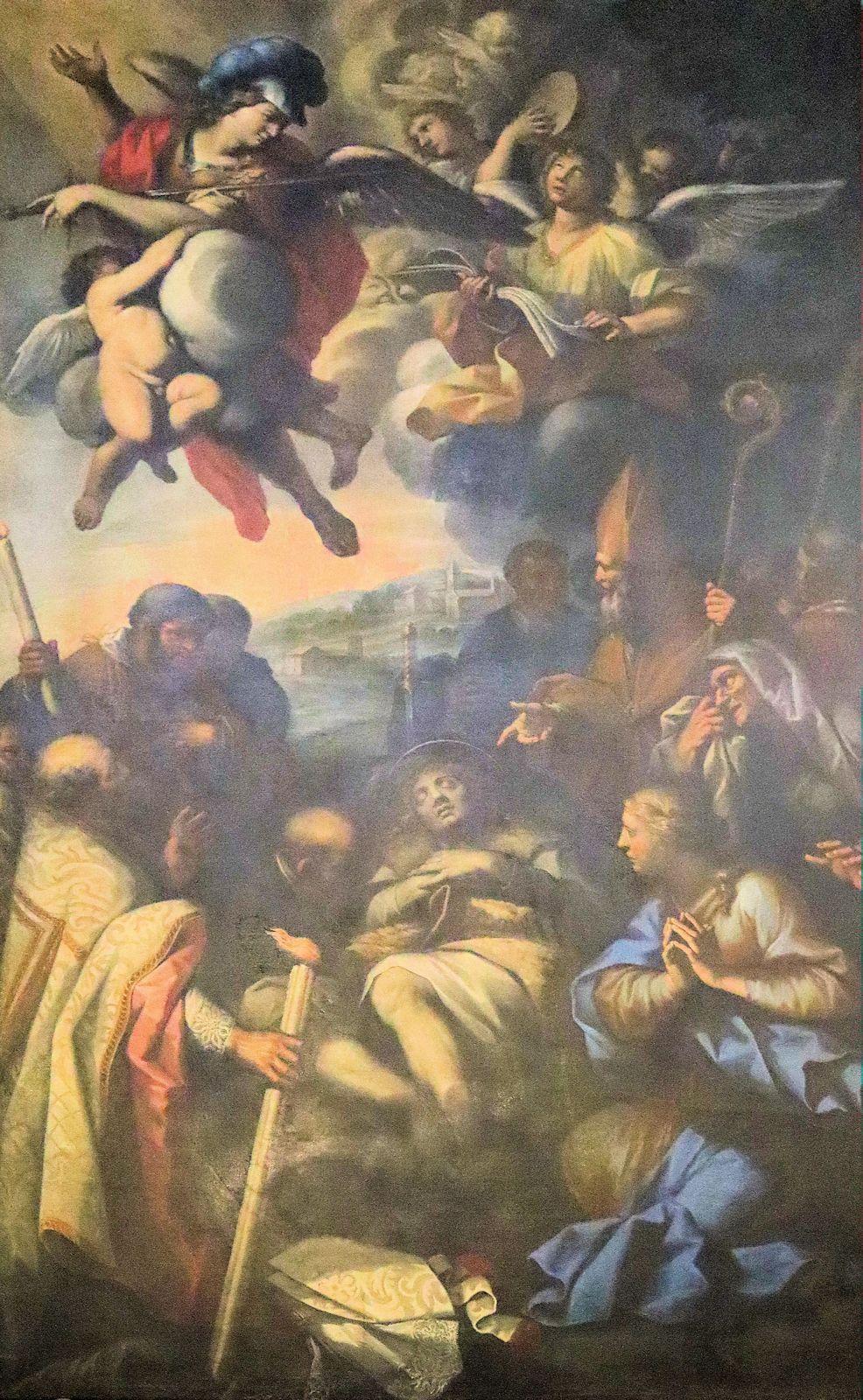 Deifebo Burbarini: Galganos Tod, Gemälde, um 1550, in der Kirche San Francesco in Siena