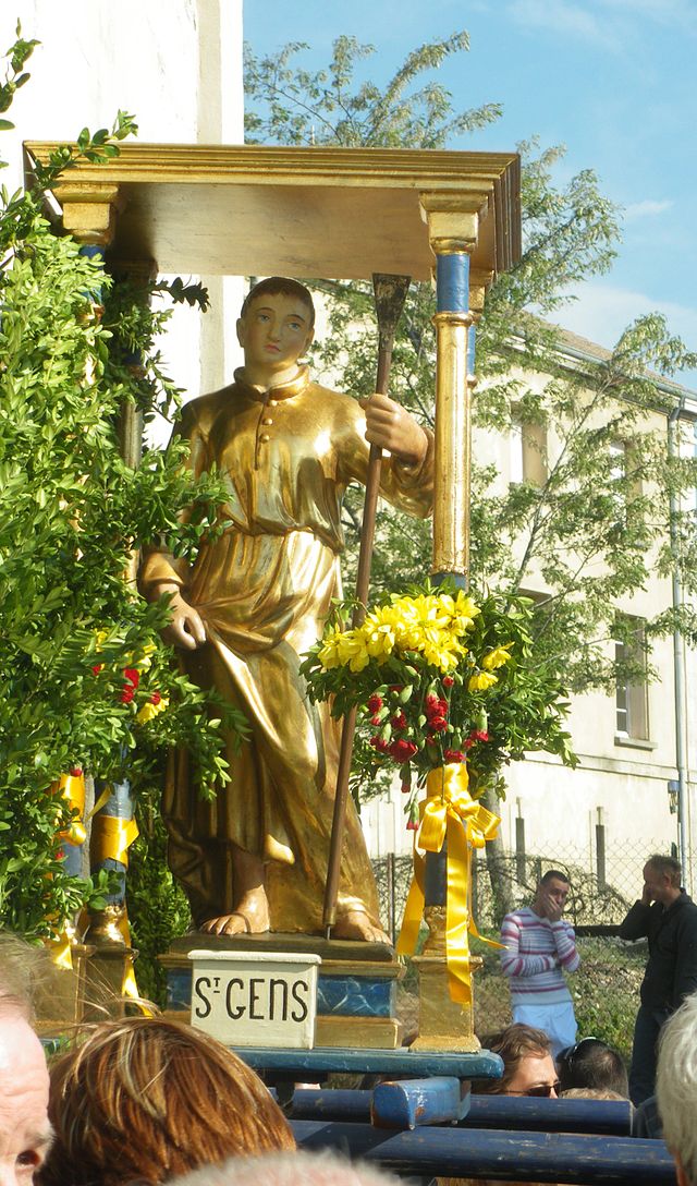 Gentius-Statue bei der Prozession an seinem Gedenktag
