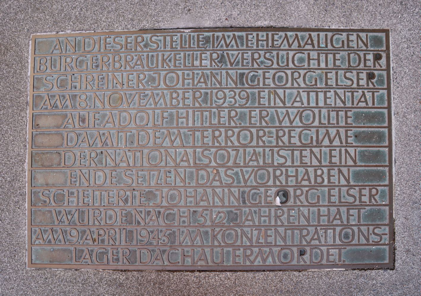 Gedenkplatte an der Stelle des ehemaligen Bürgerbräukellers in München-Haidhause
