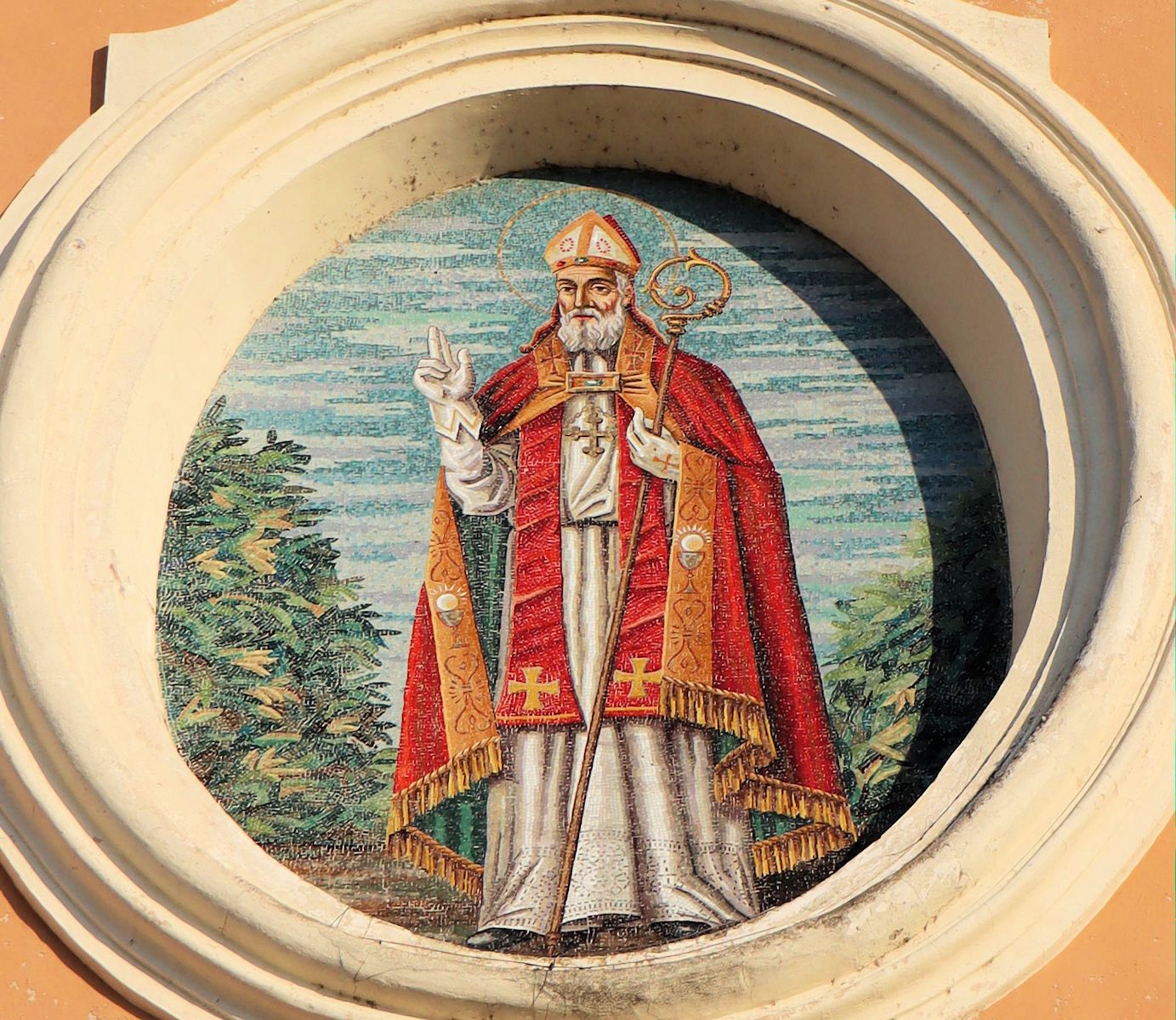 Mosaik an der Germanus geweihten Kirche in San Germano bei Vercelli
