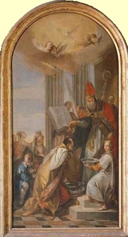 Francesco Zugno (1709 - 1787): Der Heilige Gregor tauft den König der Armenier, Kloster San Lazzaro degli Armeni in Venedig