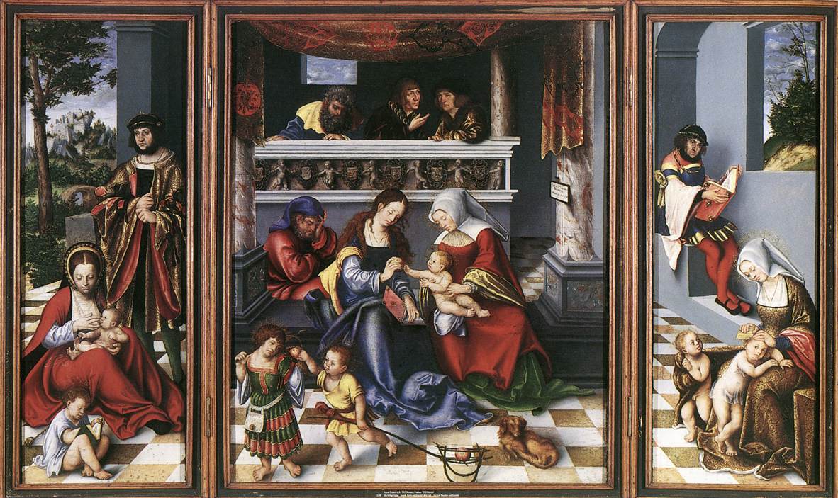 Lukas Cranach der Ältere: Heilige Sippe, Altar, 1509, im Städelschen Kunstinstitut in Frankfurt