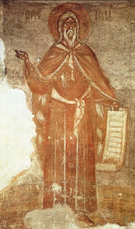 Theophanes der Grieche (um 1330 - 1410): Henoch mit dem nach ihm benannten (slawischen) Buch, in der Kathedrale der Verklärung in Weliki Novgorod