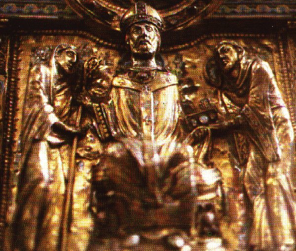 unbekannte Meister: Goldschrein für Heribert (Detail), 1176 - 1180, in der nach ihm benannten Heribert-Kirche in Köln-Deutz