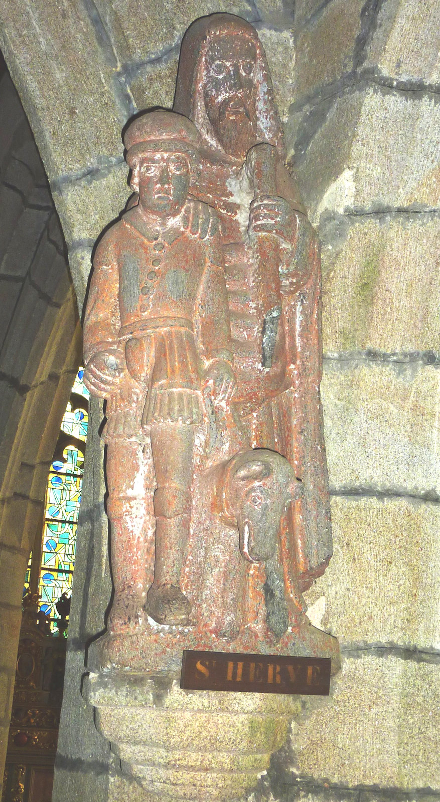 Statue in der Kapelle Ste-Marie-du-Ménez-Hom