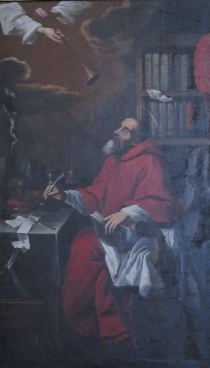 Altarbild: Hieronymus soll zum Kardinal ernannt werden, in der Kirche im Bergort Riaza bei Segovia