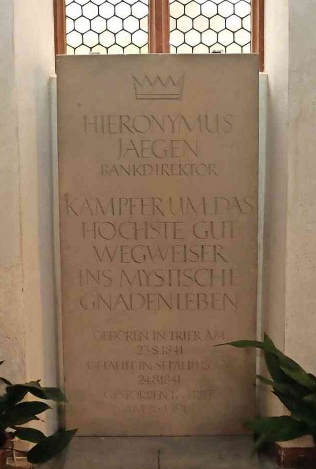 Hieronymus Jaegens Grab in der Kirche St. Gangolf in Trier