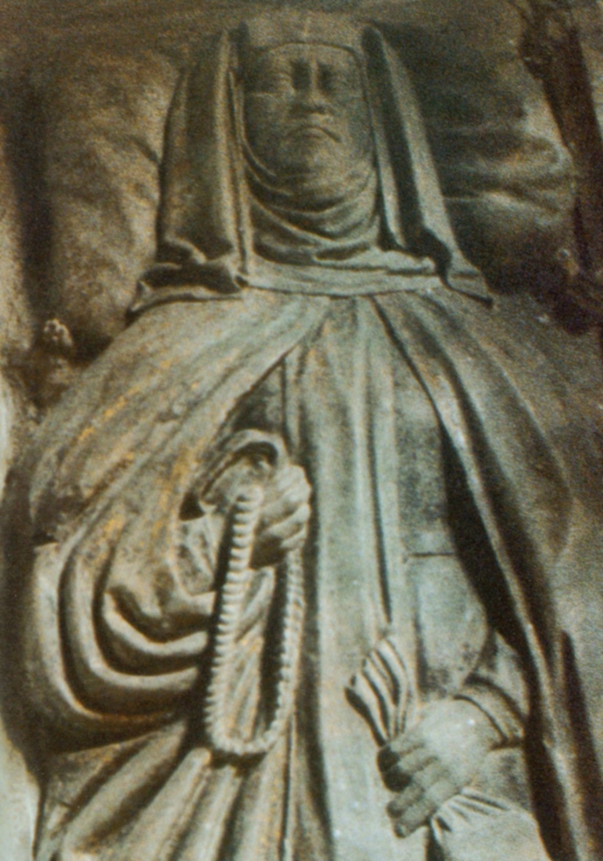 Relief auf der Grabplatte im Kloster Fischingen