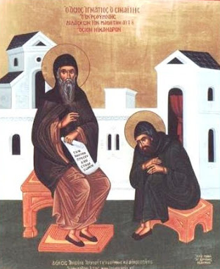 griechische Ikone: Ignatios (links) und sein Schüler Nikandros
